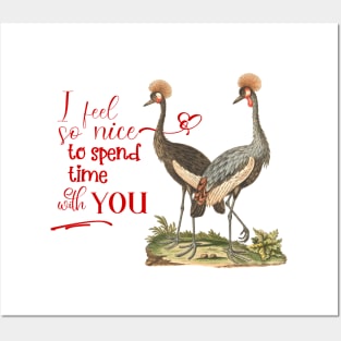 Funny Wildlife Birds Illustration  with Text Posters and Art